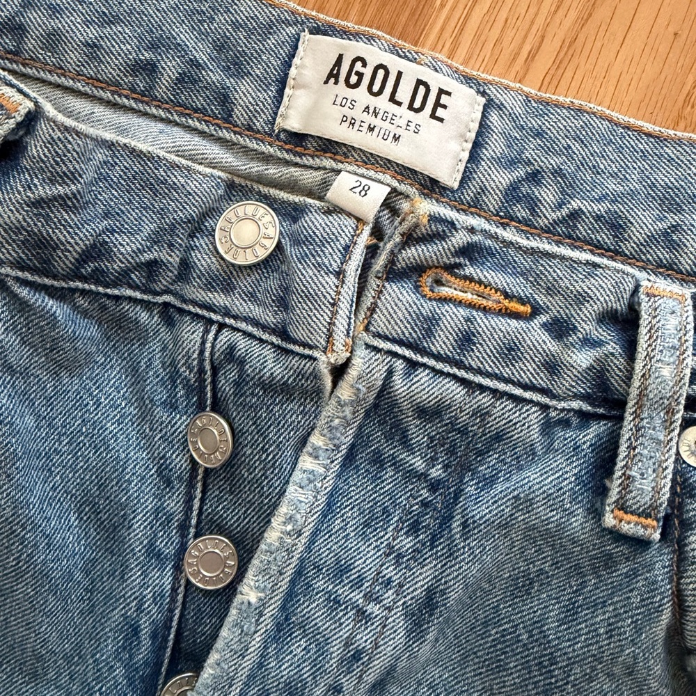 Agolde Light Blue Denim Jeans - Picture 3 of 4